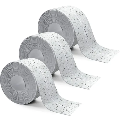 Miniatura 8 de 3 rollos de 10.5 pies de cinta de calafateo para inodoro, tira autoadhesiva de calafateado para sellado de baño, despegar y pegar, tira de calafateo