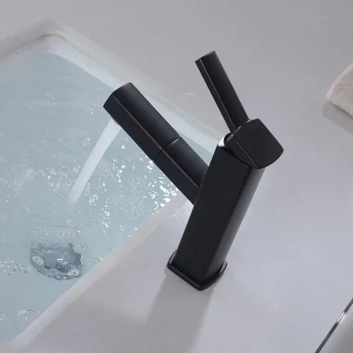Miniatura 6 de KAIYING Grifo de lavabo de baño con rociador extraíble, grifo mezclador de lavabo de una sola manija para agua fría y caliente, grifo de fregadero