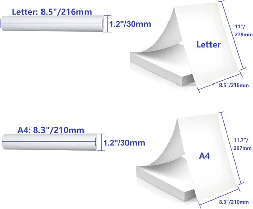 Miniatura 2 de 200 páginas, papel para impresora térmica 8.5x11, carta, doblado, continuo, perforado, 3 pruebas, libre de BPS, libre de BPA. Para IOOIOO, Peripage