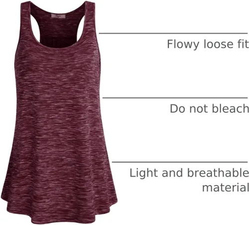Miniatura 76 de Cestyle - Camiseta sin mangas para mujer, cuello redondo, corte holgado, para entrenamiento
