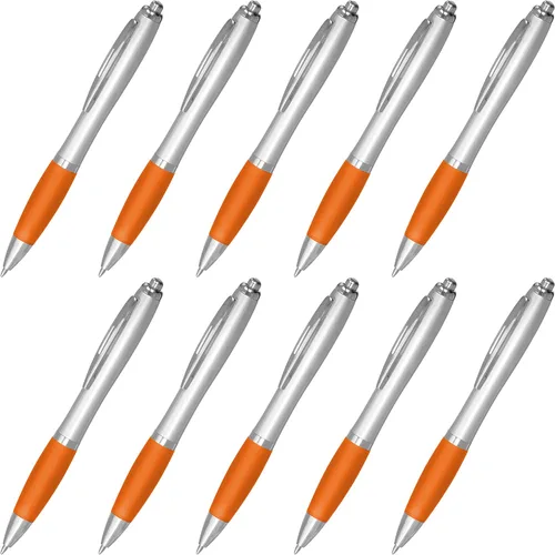 Miniatura 20 de DISCOUNT PROMOS - Bolígrafos personalizados con agarre de goma y tinta negra, paquete de 10 unidades, diseño ergonómico, ideal para oficina