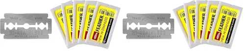 Miniatura 8 de Feather Cuchillas de afeitar de seguridad de doble filo, (50 unidades) - Cuchillas de afeitar de acero inoxidable Hi-Stainless con revestimiento