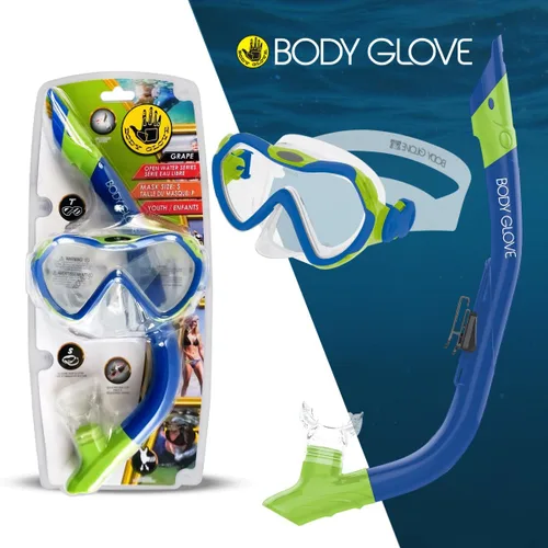 Miniatura 2 de Body Glove Aquatic - Grape Youth - Combo de máscara y esnórquel - Snorkel, buceo y natación - Vidrio templado para adultos-tubo flexible