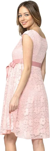 Miniatura 4 de HELLO MIZ Vestido de cóctel con cintura de cinta de encaje floral de maternidad