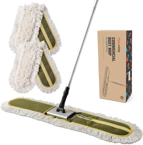 CLEANHOME Trapeadores de Polvo Comerciales de 36" para Limpieza de Pisos, Trapeador de Piso de Servicio Pesado con Mango Largo, Suministros de Verde