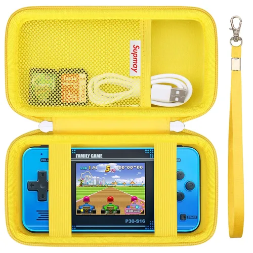 Miniatura 10 de Supmay Funda de transporte compatible con WELLST·G Consola de juegos portátil para niños - 220 videojuegos retro precargados, funda de Cubo azul