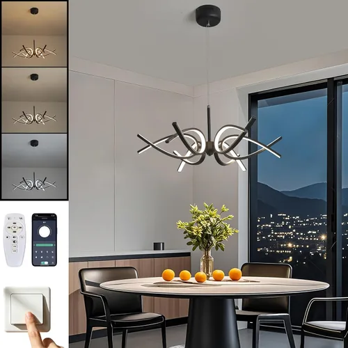 Moderna lámpara de techo LED, 50W 3500 lúmenes, lámpara de techo para cocina, dormitorio, estudio, sala de estar, oficina, comedor, control remoto