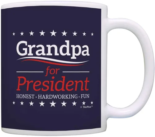ThisWear Taza de café de cerámica con asa para abuelo para presidente de 11 onzas 11oz - Grandpa