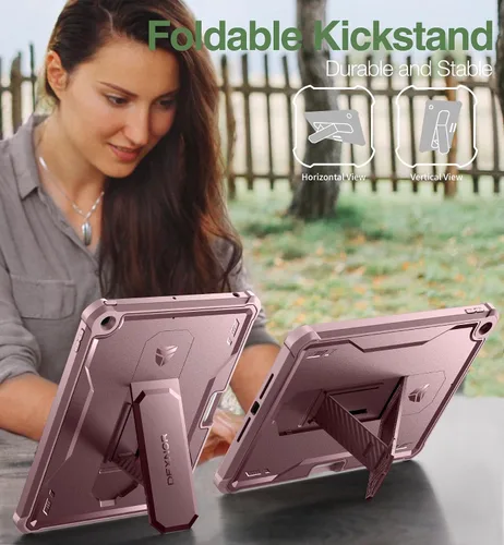 Miniatura 6 de Dexnor Funda para iPad de 9ª/8ª/7ª generación de 10.2 pulgadas, [protector de pantalla y soporte integrados] con soporte para bolígrafo, resistente