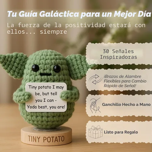 Miniatura 2 de Regalos de Star Wars Crochet positivo Baby Yoda hecho a mano con 30 afirmaciones divertidas Regalo para cumpleaños, graduación Regalo