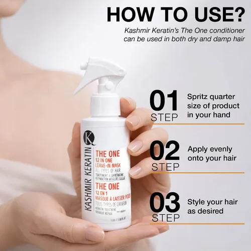 Miniatura 6 de Kashmir Keratin THE ONE - Acondicionador sin enjuague 12 en 1 en spray para el tratamiento del cabello (3.38 onzas líquidas) desenreda, suaviza