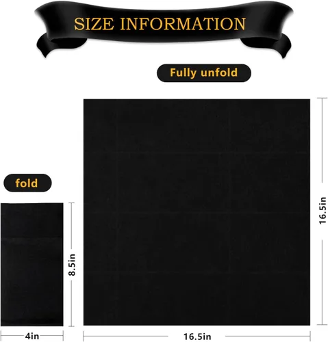 Miniatura 5 de KAMMAK Servilletas Negras Desechables con Bolsillo para Boda, Servilletas Decorativas de Cena de Papel, Paquete de 100, Toallas de Mano de Invitado