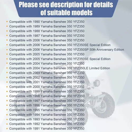Miniatura 5 de Kit de abrazaderas de soporte de refuerzo del guardabarros trasero compatible con Yamaha Banshee 350 YFZ350 1987-2006
