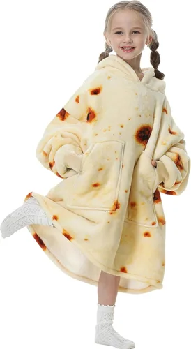 Miniatura 20 de Aemicion - Manta con capucha tipo sudadera tamaño grande, vellón Sherpa con mangas y bolsillo, unisex para adultos, ideal para hogar, oficina