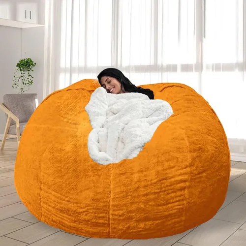 Miniatura 27 de Puf para adultos y niños sin relleno, sofá perezoso suave y redondo, funda de sofá de puf clásico, saco de amor para dormitorio, silla de lectura