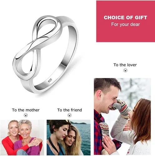 Miniatura 6 de Lam Hub Fong Anillos de infinito para mejores amigos, anillos de plata de ley personalizados con nombre para mujeres, anillos de amistad a juego