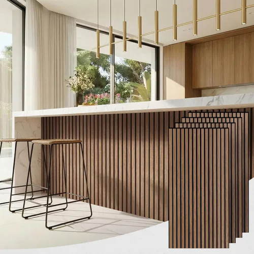 Miniatura 8 de PIWA Paneles de listones acústicos de madera, 94 x 24 pulgadas, 2 unidades, superficie MDF de 0.472 in con núcleo absorbente de sonido de 0.394