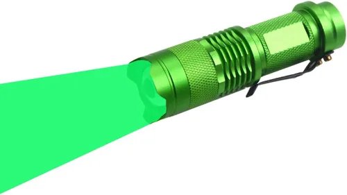 Linterna de haz verde de largo alcance LED escalable, linterna LED verde de 3 modos para detección nocturna e invernadero