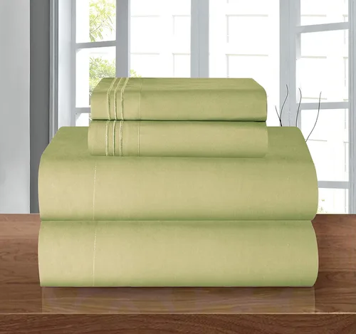 Miniatura 40 de Elegant Comfort - Juego de sábanas de 4 piezas de microfibra, 1500 hilos, sin arrugas, sábana bajera elástica, esquinas tipo bolsillos profundos