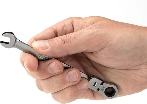 Miniatura 6 de TEKTON Llave combinada de trinquete de 12 puntos con cabezal flexible de 7 mm (0.276 in) WRC26407
