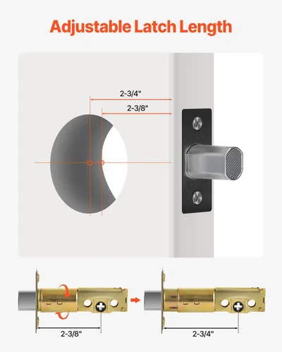 Miniatura 3 de VEVOR Cerradura de pestillo, pestillo cuadrado de un solo cilindro, con llave de 1 lado, se adapta a puertas interiores y exteriores