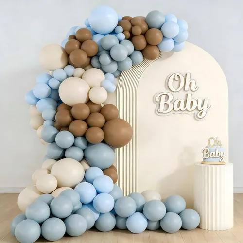 Miniatura 34 de Kit de arco de guirnalda de globos de béisbol, arco de globos azul marino y rojo nude con guante de béisbol, globos de aluminio para niños y niñas