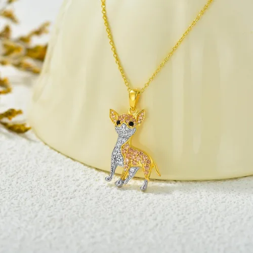 Miniatura 32 de Collares con colgante de perro de plata de ley S925 – 24 razas corgi/husky/labrador/pastor para mujer