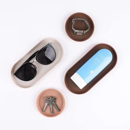 Miniatura 8 de BLUE GINKGO Mini Bandejas de Silicona – Juego de 6 Organizadores Fáciles de Limpiar para Baño, Cocina, Escritorio, Tocador y Cosméticos