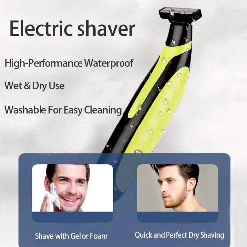 Miniatura 7 de INVODA Afeitadora eléctrica y recortadora de barba para hombre, afeitadora recargable en húmedo y seco con 3 protectores de precisión, protector