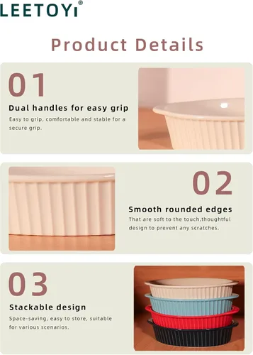 Miniatura 7 de LEETOYI Juego de 2 sartenes ovaladas de porcelana para gratinar para 1 o 2 personas, utensilios para hornear con doble asa para cocina y hogar, Azul