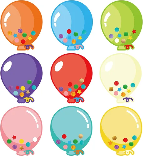 Zonon 45 piezas de globos coloridos recortados de papel decorativo para tablón de anuncios, decoración de aula, etiqueta de nombre para maestros,