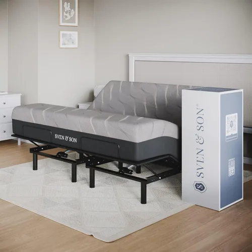 Miniatura 7 de Sven & Son Essential - Base de cama ajustable tamaño twin XL + colchón de espuma viscoelástica de gel frío de 10 pulgadas, inalámbrica, fácil