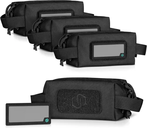 Miniatura 22 de Savior Equipment Paquete de 4 bolsas tácticas Loose Sacs, para munición de armas de fuego, con parches de identificación incluidos, funda blanda