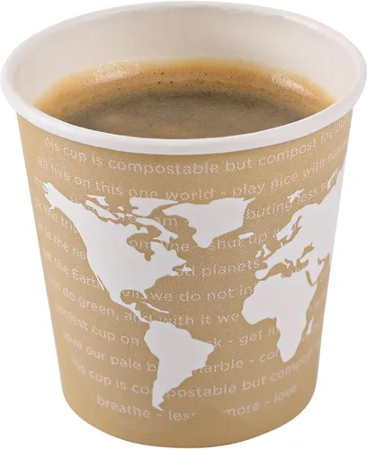 Miniatura 7 de ECO PRODUCTS Tazas de café de espresso desechables y compostables World Art de 4 onzas, caja de 1000, taza de papel caliente renovable, forro de PLA