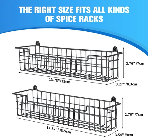 Miniatura 2 de Organizador de Estante de Especias de Pared, Estante de Almacenamiento y Organización de Especias para Puerta de Gabinete, Juego de 4 Estuches