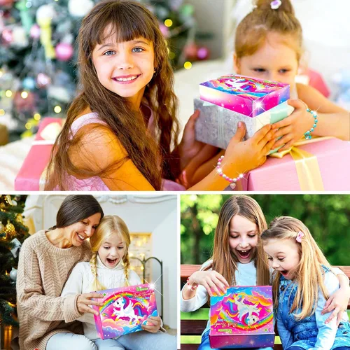 Miniatura 4 de Bombas de baño de unicornio para niños y niñas con juguetes, joyería sorpresa en el interior, regalo para niñas de 3, 4, 5, 6, 7, 8 años, ideas