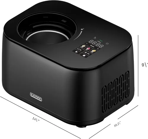 Miniatura 10 de Chefman Iceman Fabricante de Helado, Sin Necesidad de Pre-Congelación con Compresor Integrado, Hace Helado, Yogur Congelado, Sorbete, Sorbet, Hielo
