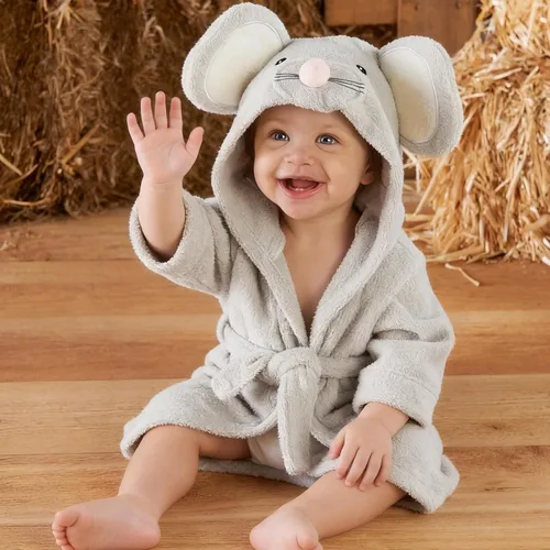 Miniatura 7 de Albornoz de bebé con capucha toallas unisex para niños toalla de baño para niños Terry ultra absorbente mantas duraderas