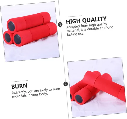 Miniatura 6 de BESPORTBLE 2 mancuernas cubiertas de espuma, pesas de mano para mujeres, pequeñas y ligeras, para entrenamiento de fuerza y tonificación de brazos