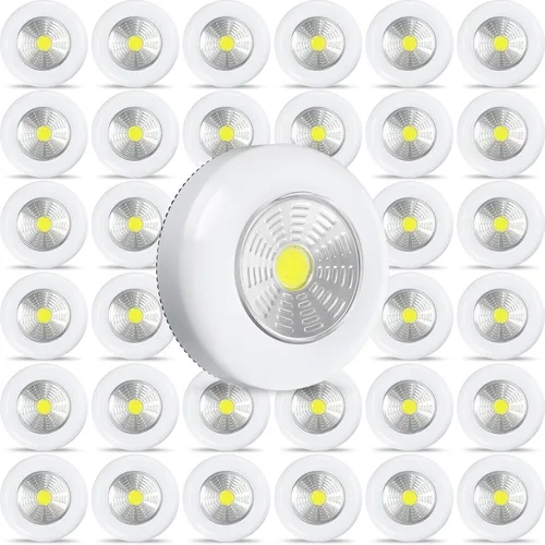 Macarrie 36 piezas de luces LED de 2.68 pulgadas con toque nocturno, inalámbrica, portátil, debajo del gabinete, 60 lúmenes, funciona con pilas,