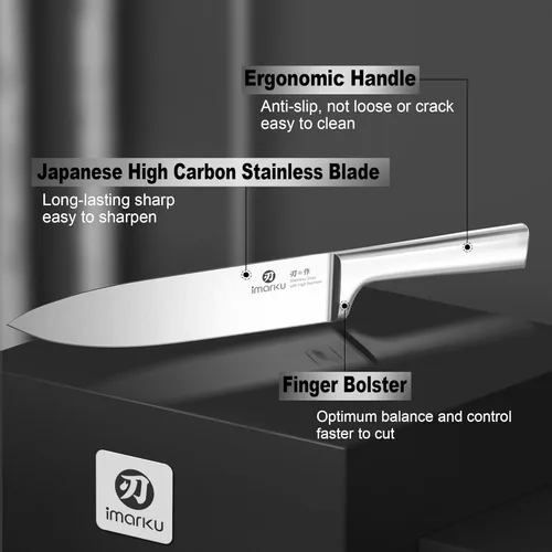 Miniatura 3 de imarku Juego de Cuchillos – Juego de 15 Cuchillos de Cocina Japoneses de Acero Inoxidable de Alto Carbono para Cocina, Apto para Lavavajillas, Ultra