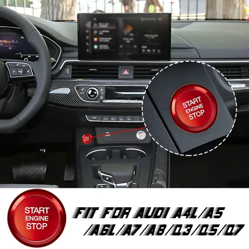 Miniatura 2 de Cubierta decorativa para botón de arranque del motor de automóvil, anillo y moldura para Audi A4L/A5/A6L/A7/A8/Q3/Q5/Q7, aleación de aluminio