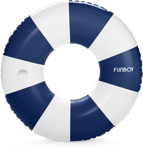 FUNBOY Giant Vintage Stripe Inflatable Tube Pool Float with Cup Holder 48" Large Pool Float for Adults Inner Tube Swimming Pool Toys Swim Rings Pool