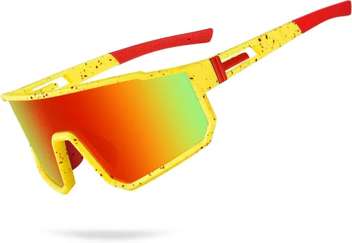 MVPTGRS Gafas de sol deportivas para niños y niñas de 8 a 14 años, marco TR90, para béisbol, softbol, ciclismo, golf Lentes Oro Marco Amarillo