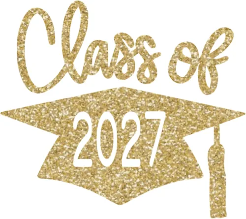Class Of 2027 - Calcomanía de vinilo para gorra de graduación, transferencia de camisetas de graduación, parche de camisa de graduado de bricolaje,