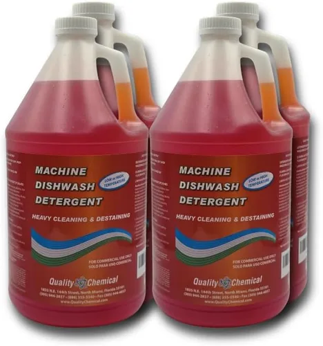 Detergente para lavavajillas de grado industrial comercial – Un detergente de grado premium para lavavajillas de baja o alta temperatura, caja de 4