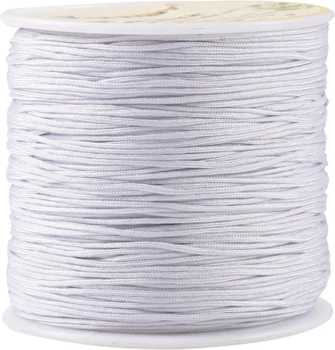 Miniatura 56 de KONMAY 1 rollo de cuerda de nailon para hacer pulseras de 150 yardas, trenzado de nailon Shamballa Macramé/cordón de cuentas de 0.4mm, cordón