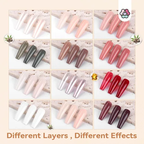 Miniatura 4 de SAVILAND Juego de esmaltes de uñas: kit regular de esmalte de uñas de secado rápido, color burdeos, rojo oscuro, morado, verde, con base de aceite