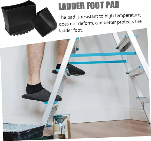 Miniatura 3 de OSALADI 4 almohadillas antideslizantes para pies de escalera, protectores de goma para patas de escalera, alfombrillas antideslizantes