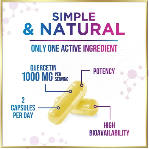 Miniatura 5 de Dihidrato de quercetina 1000 mg por porción - Bioflavonoides de primera calidad a base de plantas - Antioxidante extra fuerte Apoyo para la salud